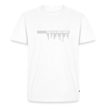 talk less smile more - Men's Premium Organic T-Shirt - white - Front - Nico (187cm)