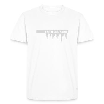 at The Crazy Aunt - Men's Premium Organic T-Shirt - white - Front - Nico (187cm)