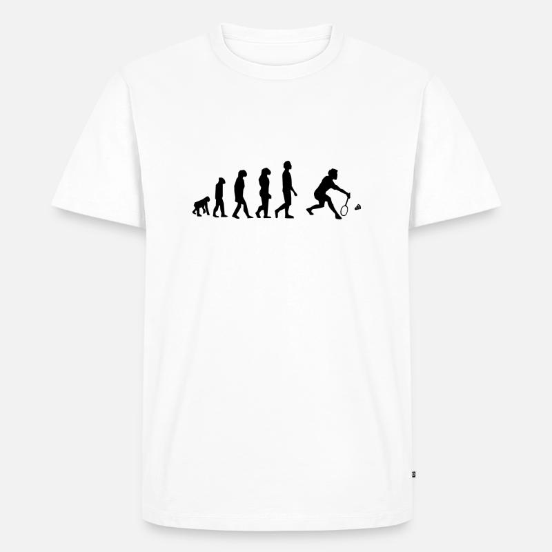 Badminton Evolution - Männer Premium Bio T-Shirt - Weiß