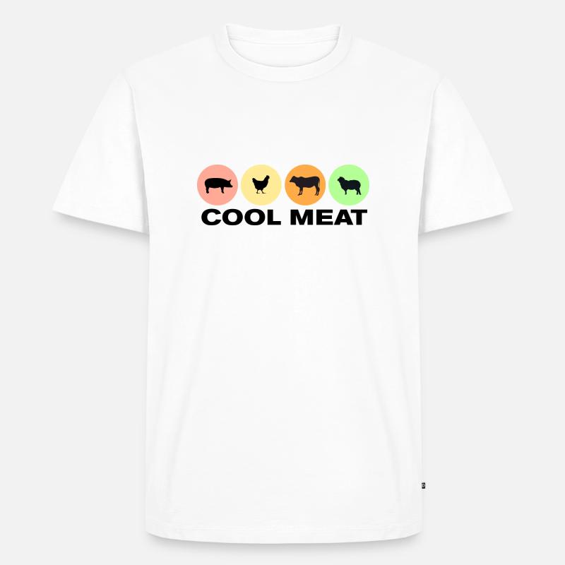 Kühles Fleisch - Männer Premium Bio T-Shirt - Weiß