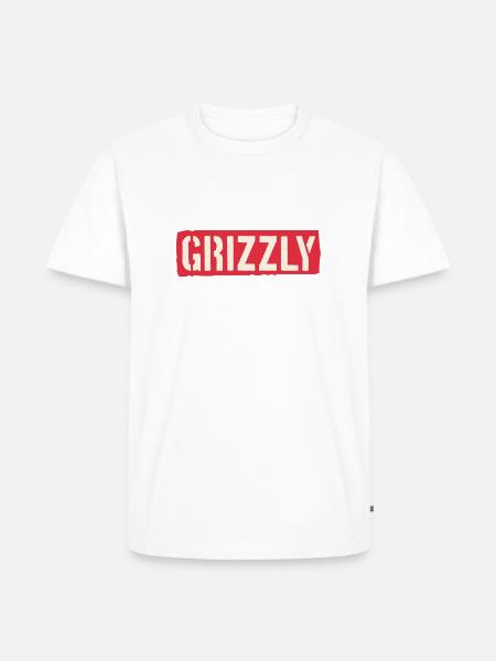 Grizzly Bär Slogan - Männer Premium Bio T-Shirt - Weiß