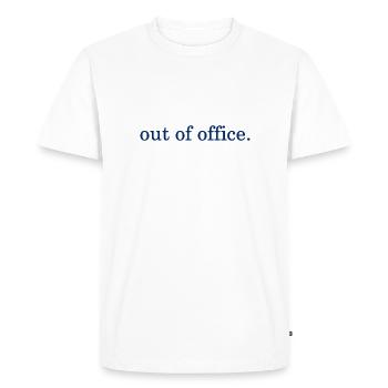 absence du bureau - Nicht im Büro - ausserhaus - T-shirt Premium bio Homme - blanc - Devant - Nico (187cm)