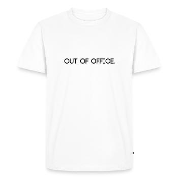 absence du bureau - Nicht im Büro - ausserhaus - T-shirt Premium bio Homme - blanc - Devant - Nico (187cm)
