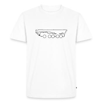 Mobile Crane Retracted Side View Line Style - Men's Premium Organic T-Shirt - white - Front - Nico (187cm)