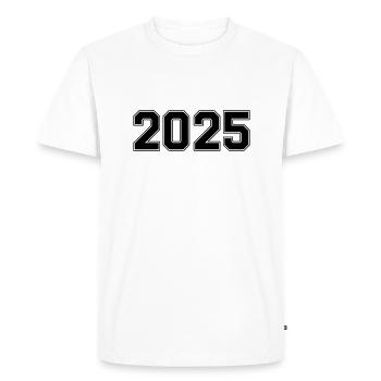 2025 - Men's Premium Organic T-Shirt - white - Front - Nico (187cm)