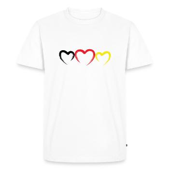 Drapeau de l’Allemagne Coeur - T-shirt Premium bio Homme - blanc - Devant - Nico (187cm)
