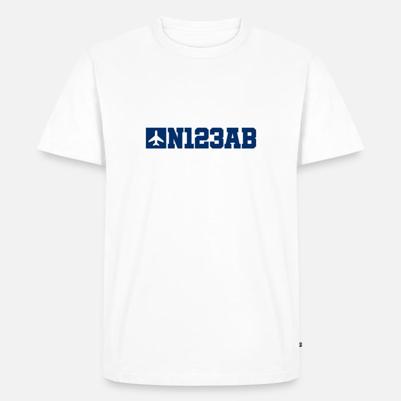Custom Aviation - Flugzeug - Luffahrt - Pilot - Männer Premium Bio T-Shirt - Weiß