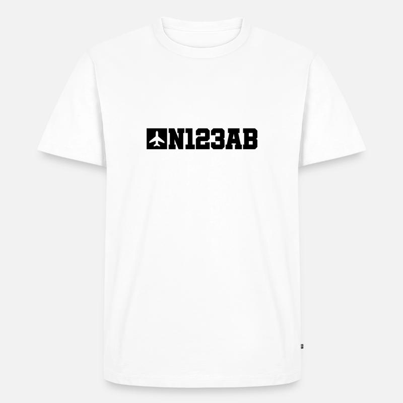 Custom Aviation - Flugzeug - Luffahrt - Pilot - Männer Premium Bio T-Shirt - Weiß