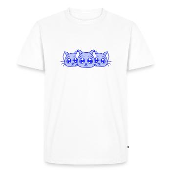 3 chats Trois amis Équipe Équipe Famille Groupe Mignon - T-shirt Premium bio Homme - blanc - Devant - Nico (187cm)