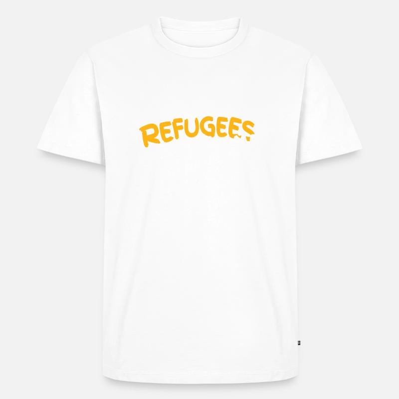 Flüchtlinge willkommen - Männer Premium Bio T-Shirt - Weiß