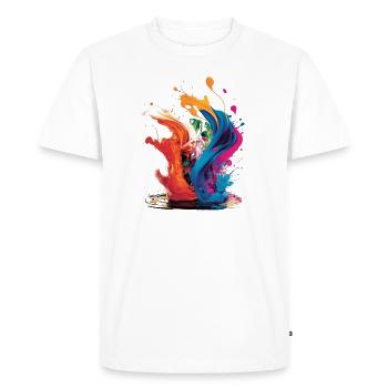 Une touche de couleurs - T-shirt Premium bio Homme - blanc - Devant - Nico (187cm)