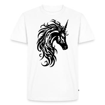 Licorne tribale monochrome - T-shirt Premium bio Homme - blanc - Devant - Nico (187cm)