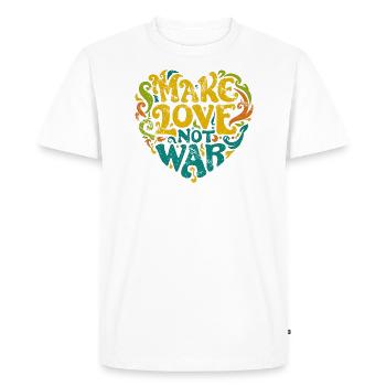 Make Love not War - Men's Premium Organic T-Shirt - white - Front - Nico (187cm)