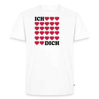 Je t’aime - T-shirt Premium bio Homme - blanc - Devant - Nico (187cm)