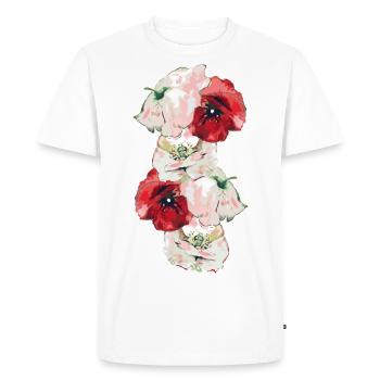 poppies - Men's Premium Organic T-Shirt - white - Front - Nico (187cm)