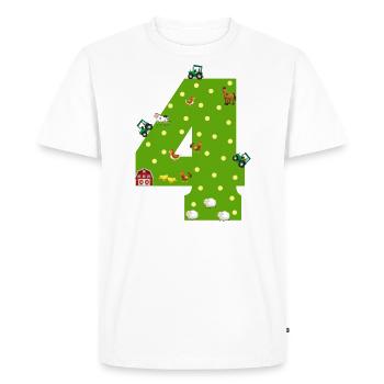 4th birthday Young girl 4 years Farmer Farmer - Men's Premium Organic T-Shirt - white - Front - Nico (187cm)