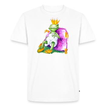 Roi grenouille - T-shirt Premium bio Homme - blanc - Devant - Nico (187cm)