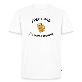 J'peux pas j'ai soirée mousse - T-shirt Premium bio Homme - blanc - Devant - Nico (187cm)
