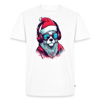 Party Dj Panda Christmas EDM Rave - Men's Premium Organic T-Shirt - white - Front - Nico (187cm)