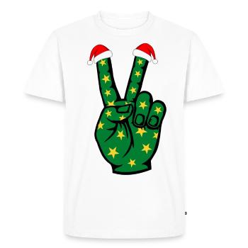 Christmas Peace Symbol - Men's Premium Organic T-Shirt - white - Front - Nico (187cm)