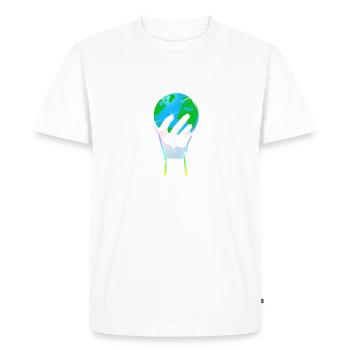 Il soutient le monde - Français - T-shirt Premium bio Homme - blanc - Devant - Nico (187cm)