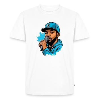 MC With a Microphone - Men's Premium Organic T-Shirt - white - Front - Nico (187cm)