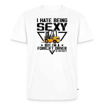 I Hate Being Sexy But I'm A Forklift Driver - T-shirt Premium bio Homme - blanc - Devant - Nico (187cm)