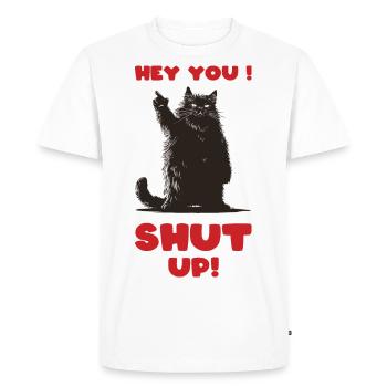Gros ChatDoigts - T-shirt Premium bio Homme - blanc - Devant - Nico (187cm)