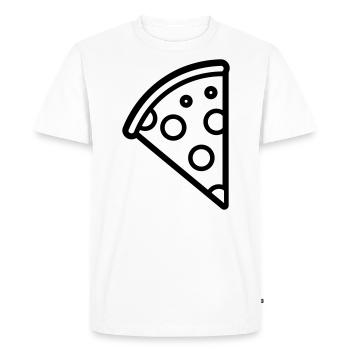 Pizza slice - Men's Premium Organic T-Shirt - white - Front - Nico (187cm)