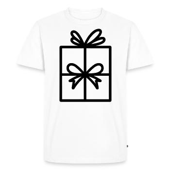 Petite boite cadeau - T-shirt Premium bio Homme - blanc - Devant - Nico (187cm)