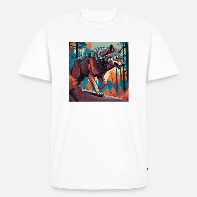 Ein knalliger Wolf - Männer Premium Bio T-Shirt - Weiß