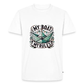 My Boat My Rules Design for Boaters - Men's Premium Organic T-Shirt - white - Front - Nico (187cm)
