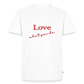 CITATION,CITATIONS,MESSAGE, MESSAGE,HUMOUR - T-shirt Premium bio Homme - blanc - Devant - Nico (187cm)