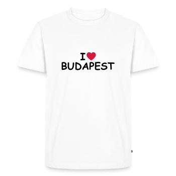 Coeur I / Budapest - T-shirt Premium bio Homme - blanc - Devant - Nico (187cm)