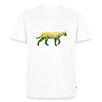 Ocelot - Men's Premium Organic T-Shirt - white - Front - Nico (187cm)