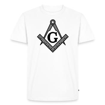 franc-maçon symbole, équerre & compas maçonniques - T-shirt Premium bio Homme - blanc - Devant - Nico (187cm)