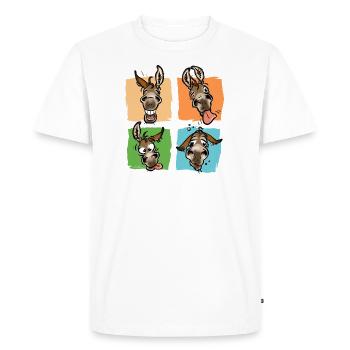 Trombines d'ânes (pour textiles foncés) - T-shirt Premium bio Homme - blanc - Devant - Nico (187cm)