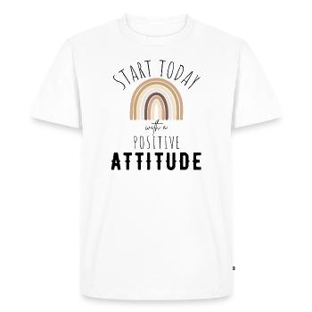POSITIVE ATTITUDE MINDSET Motivation - Men's Premium Organic T-Shirt - white - Front - Nico (187cm)