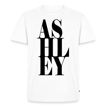 Ashley Nom Prénom Police moderne Word Art - T-shirt Premium bio Homme - blanc - Devant - Nico (187cm)