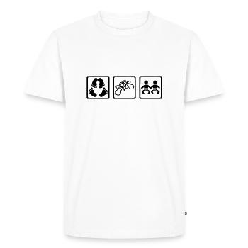 Twins - Men's Premium Organic T-Shirt - white - Front - Nico (187cm)