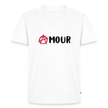 Amour / Anarchie - T-shirt Premium bio Homme - blanc - Devant - Nico (187cm)