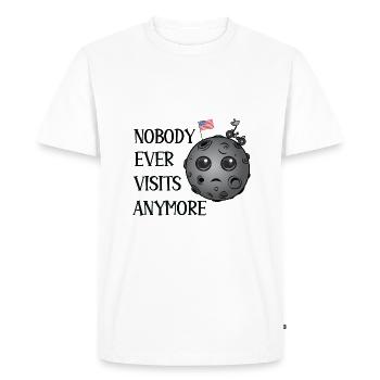 Atterrissage sur la lune : plus personne ne s’y rend - T-shirt Premium bio Homme - blanc - Devant - Nico (187cm)