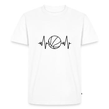 I Love Basketball - Basketball Heartbeat ECG - Men's Premium Organic T-Shirt - white - Front - Nico (187cm)