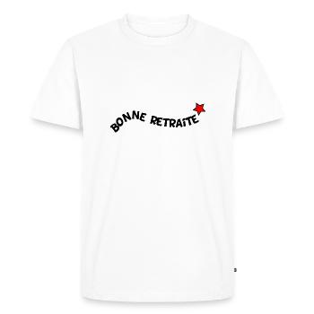 retirement. HAPPY RETIREMENT. HAPPY RETIREMENT - Men's Premium Organic T-Shirt - white - Front - Nico (187cm)