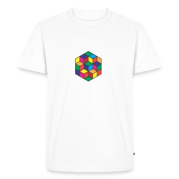 abstrait - T-shirt Premium bio Homme - blanc - Devant - Nico (187cm)