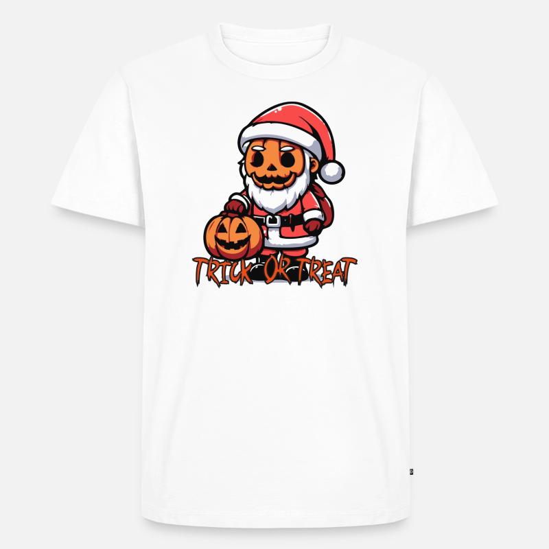 WeihnachtsmannKürbis - Männer Premium Bio T-Shirt - Weiß