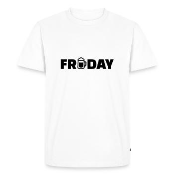 Friday - Men's Premium Organic T-Shirt - white - Front - Nico (187cm)