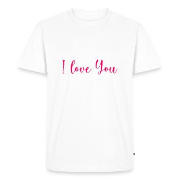 I LOVE YOU. VALENTINE'S DAY. I love you. I LOVE YOU. - Men's Premium Organic T-Shirt - white - Front - Nico (187cm)