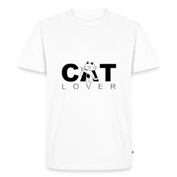 Amoureux des chats - T-shirt Premium bio Homme - blanc - Devant - Nico (187cm)