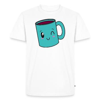 Sweet Kawaii Mulled Wine Cup Christmas Market Mulled Wine - Men's Premium Organic T-Shirt - white - Front - Nico (187cm)